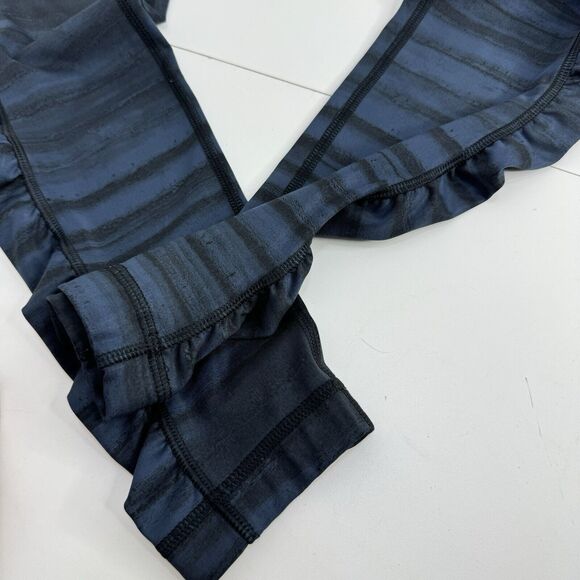LULULEMON Speed Tight III-Full on Luxtreme Sz 6  Navy Black Stripes Ruched Ankle - Picture 5 of 11